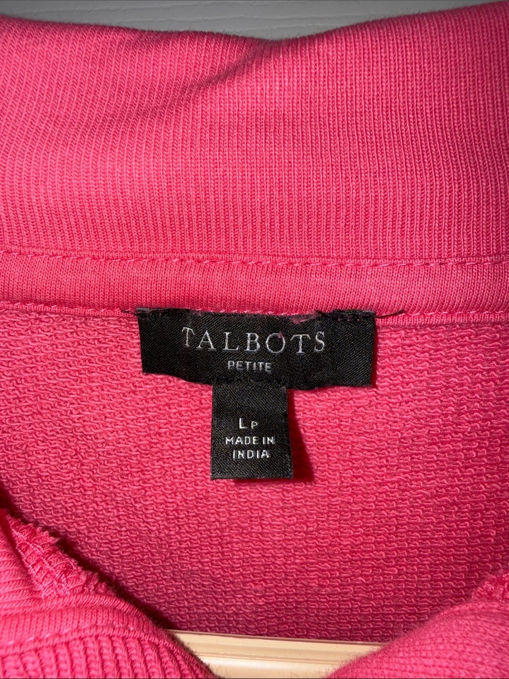 Talbots Hot Pink Ruffle-Placket Sweatshirt - Picture 3 of 5